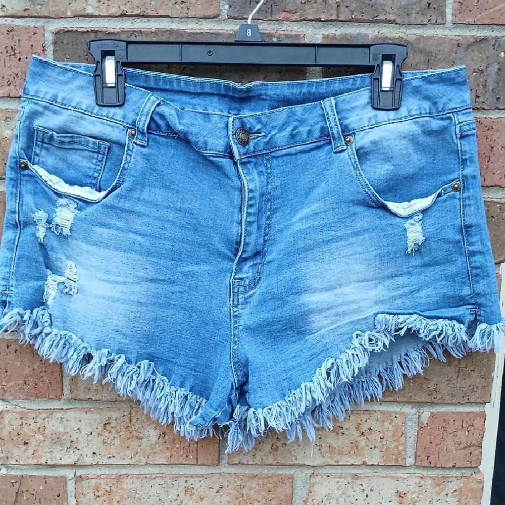 🧡Denim Frayed Hem Women Shorts